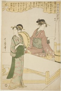 No. 11 (juichi), from the series "Women Engaged in the Sericulture Industry (Joshoku kaiko tewaza-gusa)" od Kitagawa Utamaro
