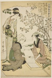 č. 1 (ichi), ze série "Ženy angažované v serikultuře (Joshoku kaiko tewaza-gusa)" od Kitagawa Utamaro