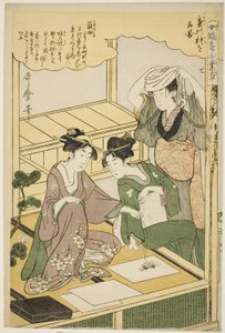 č. 7 (nana), ze série "Ženy angažované v serikultuře (Joshoku kaiko tewaza-gusa)" od Kitagawa Utamaro