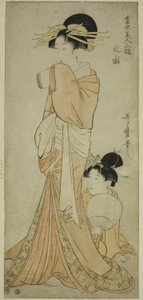 Severní čtvrť (Hokkoku), ze série „Tři zábavy současných krás (Tosei bijin sanyu)“ od Kitagawa Utamaro