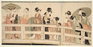 On a p Plan d Beneath Rokoku B Ridage (na vrcholu Rokoku Bridge) od Kitagawa Utamaro