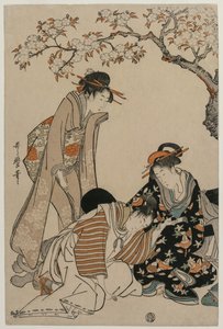 Parodie na scénu imperiálního kočáru od Kitagawa Utamaro