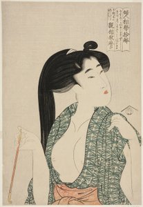 Pipe, ze série Deset typů ve fyziognomickém studiu žen (Fujin sogaku juttai) (Kiseru) od Kitagawa Utamaro