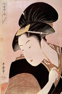 Portrét ženy japonský tisk Utamaro Kitagawa (1753-1806) od Kitagawa Utamaro