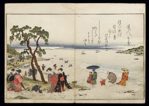 Shiohi no tsuto (Dárky z odlivu), známé jako Shell Book, 1789 (barevný dřevořez) od Kitagawa Utamaro