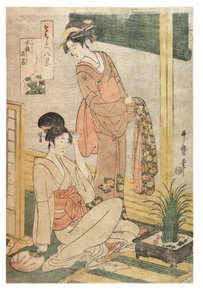 Sweetflag a skály v povodí vody ze série Imitations of the Eight Views, cca 1797-1798 (dřevotisk na papíře) od Kitagawa Utamaro