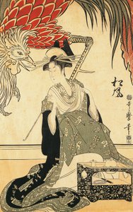 Oiran Matsuzake s dýmkou, Kitagawa Utamaro, dřevoryt od Kitagawa Utamaro