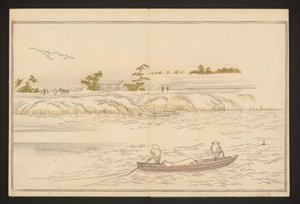 Břehy řeky Sumida ve sněhu od Kitagawa Utamaro