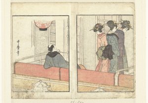 Divadelní lóže Pohled do zákulisí herců (název seriálu) Yakusha gakuya tsu (název série) od Kitagawa Utamaro