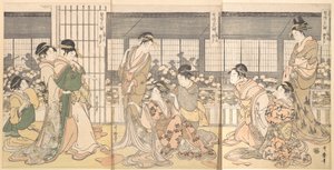 Tři opilé kurtizány, 90. léta 18. století. od Kitagawa Utamaro