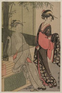 Dvě ženy od bambusové rolety od Kitagawa Utamaro