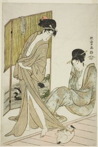 Dvě mladé ženy po koupeli od Kitagawa Utamaro
