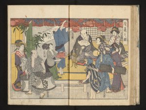 Přípravy na lampionový festival od Kitagawa Utamaro