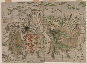 Zimní scéna z Romance tří království, c. 1790. od Kitagawa Utamaro