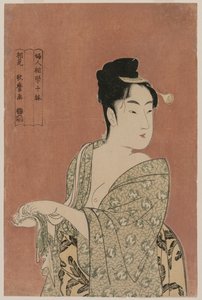 Žena sušící si ruce ze série Deset aspektů fyziognomie žen, c. 1793. od Kitagawa Utamaro