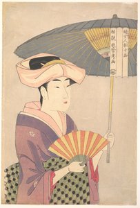 Žena držící slunečník, ze série Deset typů ve fyziognomickém studiu žen, c. 1793 od Kitagawa Utamaro