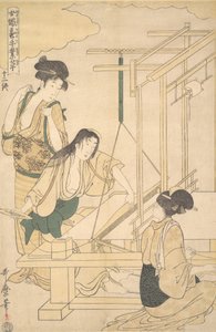 Ženy tkající hedvábné plátno, ca. 1800. od Kitagawa Utamaro