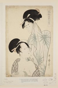 Ženy po koupeli (barevný dřevotisk) od Kitagawa Utamaro