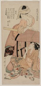 Women by a Palanquin (ze série Čínské a japonské básně sedmiletých dívek z nedávné doby) od Kitagawa Utamaro