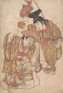 Boys Maquerading as Daikoku and Ebisu, ca. 1780. od Kitao Shigemasa
