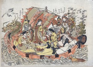 Sept Divinites du Bonheur - Sedm šťastných bohů par Kitao, Shigemasa (1739-1820), mezi 1775 a 1780 - barevný linoryt, 32,6x46,1 - soukromá sbírka od Kitao Shigemasa