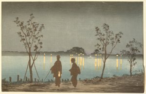 Noc na řece Sumida od Kiyochika Kobayashi