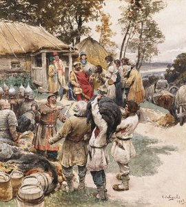 Poliudie Sbíráme hold. Igor z Kyjeva vzdává hold Drevlyanům, 1903