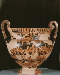 Váza Francois, vyrobená Ergotimos (fl.575-560 př.nl) c.570 př.nl (keramika) od Kleitias Kleitias