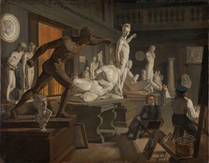 Scéna z Akademie v Kodani, kolem 1827-28 (olej na plátně)
