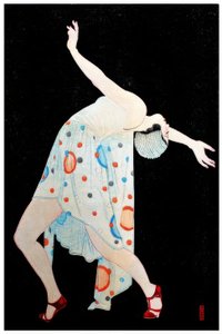 Art Deco moga nebo moderní dívka tančí od Kobayakawa Kiyoshi