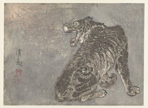 Tygr a blesk od Kobayashi Kiyochika