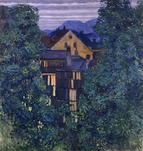 Přehled Payerbach, v pozadí Rax; Pohled přes Payerbach, v pozadí Rax, c.1912-1913 od Koloman Moser