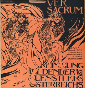 Obálka únorového čísla časopisu Ver Sacrum z roku 1898, který vydávalo secesní hnutí Sezession ... od Koloman Moser