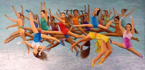 Leaping High, 2014 (východní kvaš na rýžovém papíře)