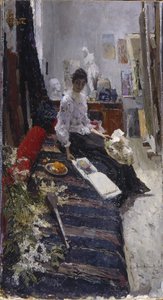 V ateliéru Malíři od Konstantin Alekseevich Korovin