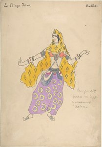 Polovská dívka. Kostýmní návrh opery Kníže Igor od A. Borodina, 1909 od Konstantin Alekseevich Korovin