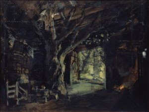 Scénický návrh k opeře Valkýra R. Wagnera, 1919 od Konstantin Alekseevich Korovin