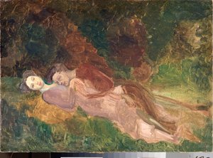 Milenci (Milenci) - Obraz Konstantina (Konstantina) Andrejeviče Somova (1869-1939), olej na plátně od Konstantin Andreevic Somov