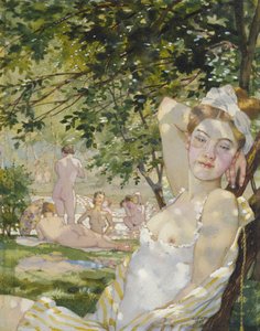 Bathers in the Sun, 1930 (akvarel a tělová barva na papíře)