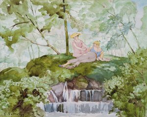 Milenci v krajině od Konstantin Andreevic Somov