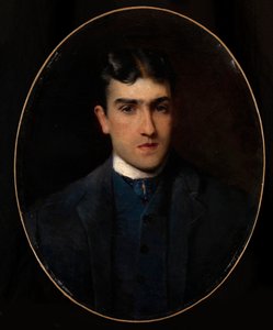 Portrét Luciena Guitryho (1860-1925) (Portrét Luciena Guitryho) - Obraz Konstantina Jegoroviče Makovského (Constantin Makovski) (1839-1915) olej na plátně (64x51 cm) - Soukromá sbírka od Konstantin Egorovich Makovsky