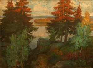 Podzimní krajina, 1920 od Konstantin Ivanovich Gorbatov