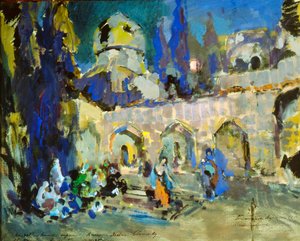 Tanec, scéna pro balet Cesare Pugnis Malý hrbatý kůň, 1912. od Konstantin Alekseevich Korovin