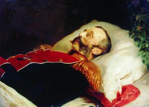 Konstantin Makovský Alexandr II. na jevišti 1881