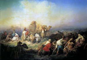 Vojenská cesta mezi Sevastopolem a Simferopolem v době krymské války, 1858. od Konstantin Nikolayevich Filippov