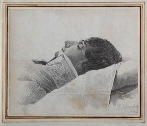 Dimitri Venevitinov 1805-1827 na smrtelné posteli, 1827 od Konstantin Yakovlevich Afanasyev