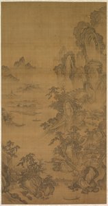 Horský trh, jasno s rostoucí mlhou od Korea, Joseon dynasty
