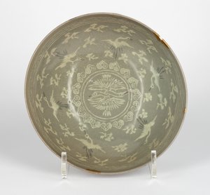 Mísa s jeřáby a mraky, cca 1150-1200 od Korean School