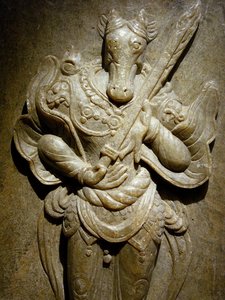 Hrobový ornament, zvěrokruhový kůň na agalmatolitu, 8. století v období Severního a Jižního království, Korea. Fotografie, Soulské národní muzeum, Korejská republika od Korean School