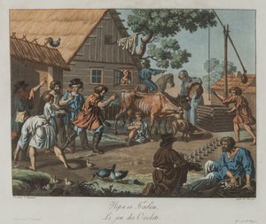 Chlapci hrající Knucklebones Babki, cca 1812